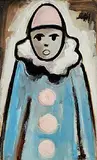 Markey Robinson, Clown, gouache on board