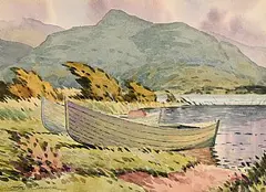 Seán O'Connor, The Boat Dock, Lough Leane, Killarney, 1980, watercolour on paper