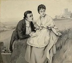 William Magrath, Courting Couple, oil on canvas