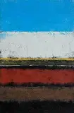 Michael Hales, High Tide, Low Tide, Red Shore, encaustic and oils on birch ply