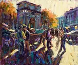 Norman Teeling, St. Stephen's Green, Dublin, oil on board