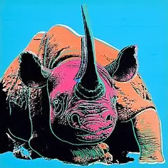 Andy Warhol American, Rhinoceros, vintage print - from a limited edition of 1000