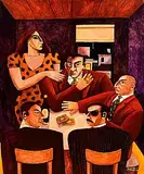 Card Players by Graham Knuttel, oil on canvas, sold Jun 2025