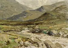 Glenveagh Hills, Donegal by James Humbert Craig, oil on board, sold Jun 2025