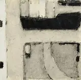 John Shinnors, Estuary in February, conte on paper