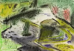 River Dan by Norah McGuinness, mixed media on paper, offered Jun 2025