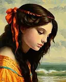 Ken Hamilton, The Shell Hunter, oil on canvas laid on board