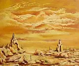 Daniel O'Neill, Elijah in the Wilderness, oil on board