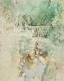 Terence P. Flanagan, Footbridge Over a Stream, 1987, watercolour on paper
