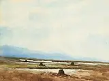 Peat Stacks, Connemara by William Percy French, watercolour on paper, sold Jun 2025