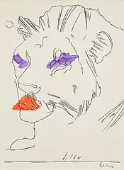 Andy Warhol American, Lion, offset lithograph - published by Bolaffiarte - number 3387 from an edition of 5000
