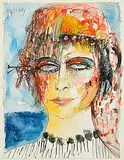 John Bellamy, Portrait of a Girl, mixed media on paper