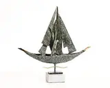 Ray Delaney, Sails, 2025, unique bronze on limestone base
