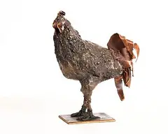 Luka Pacek, Cockerel, 2024, unique bronze and copper