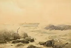 Rough Seas by Helen O'Hara, watercolour on paper, sold Jun 2025