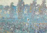 Arthur K. Maderson, Amongst Wild Lavender, Dawn, pastel on board