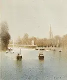Anthony Robert Klitz, Marlow Bridge, River Thames, oil on canvas