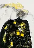 Christine Bowen, Bad Hare Day, mixed media on paper
