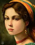 Ken Hamilton, The Girl with the Auburn Hair, oil on board