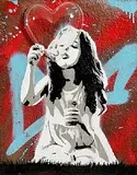 Basm -1987, The Lover Spreader, 2025, spray paint and mixed media on card