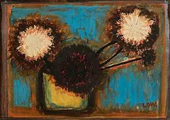 Flower Study by Bet Low, 1950, oil on board, sold Jun 2025