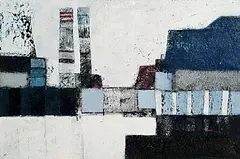Michael Hales, Lost Cities - Two Monuments, encaustic and oils on birch ply