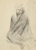 William Harrington, The Beggar Woman, 1970, charcoal on paper