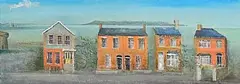 Peter Pearson, A View of Poolbeg and Howth from Across Dublin Bay, 1999, oil on canvas board