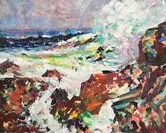 James O'Halloran, Sunlight on the Sea, oil on board