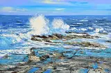 Henry Morgan, Blustery Day, Kilkee, 2025, oil on canvas