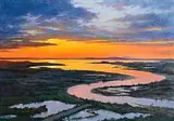 Annemarie Bourke, Spring Sunset, Shannon Estuary, oil on canvas