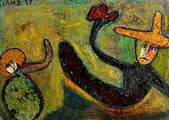 Matt Lamb, Two Figures, 1997, oil on canvas