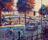 Norman Teeling, Ha'Penny Bridge, Dublin, oil on board