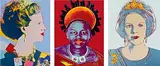 Andy Warhol American, Queen Margrethe, Queen Ntombi and Queen Beatriz from the Reigning Queens Series, three offset lithograph in colours - from an edition of 1000 (each 21 x 21cm)