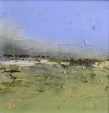 Colin Flack, Western Landscape, oil on board