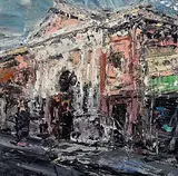 Aidan Bradley, Smithfield, Belfast, 2009, acrylic on board