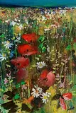 Kenneth Webb, Poppies by the Quay, oil on canvas