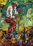 Liam O'Neill, Turning the Turf, oil on canvas