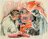 Nano Reid, Market Day, watercolour on paper