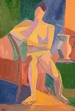 Rose Brigid Ganly, Seated Female, acrylic on canvas laid on board