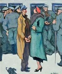 Maurice MacGonigal, The Gossip, oil on board