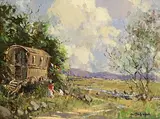 George K. Gillespie, Gypsy Caravan, oil on canvas