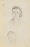 John Butler Yeats, Study of Jack as a Boy, pencil drawing - second image verso