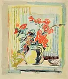 Norah McGuinness, Still Life - Vase of Flowers, mixed media on paper
