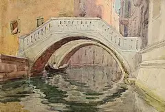 Santa Maria de Formosa, Venice by Letitia Marion Hamilton, 1938, watercolour on paper, sold May 2025