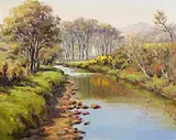 Charles McAuley, Spring on the Dun River, oil on canvas