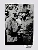 Alberto Korda, Ernest Hemmingway and Fidel Castro, silver gelatin print