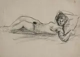 Roderic O'Conor, Reclining Nude, charcoal on paper