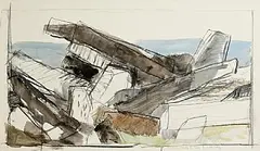 Barrie Cooke, Cill Rialaig Rocks IV, 2004, mixed media on paper
