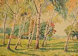 Harry Kernoff, Autumn Day, Phoenix Park, 1932, watercolour on paper
